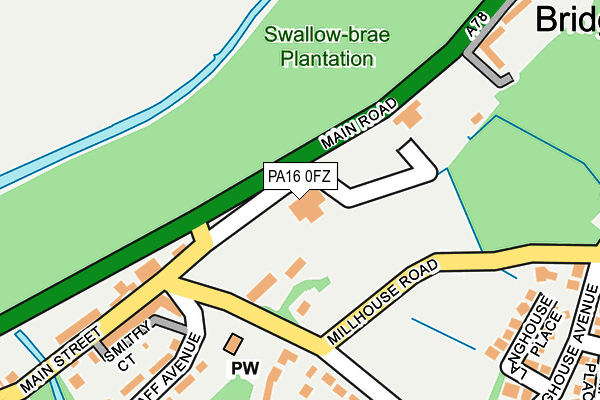 PA16 0FZ map - OS OpenMap – Local (Ordnance Survey)