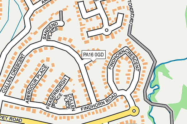 PA16 0GD map - OS OpenMap – Local (Ordnance Survey)