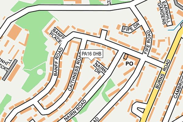PA16 0HB map - OS OpenMap – Local (Ordnance Survey)