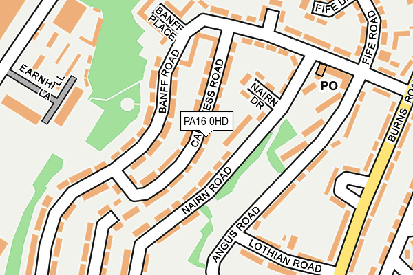 PA16 0HD map - OS OpenMap – Local (Ordnance Survey)