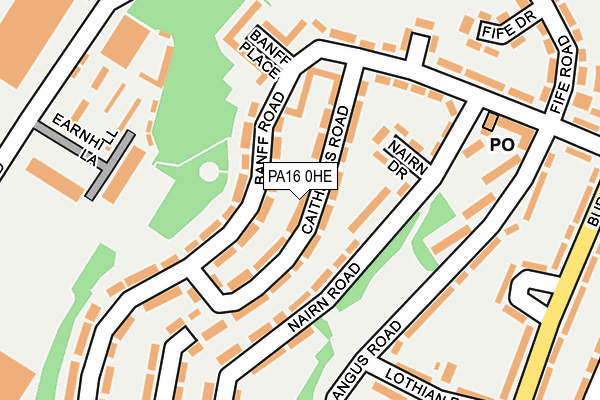 PA16 0HE map - OS OpenMap – Local (Ordnance Survey)