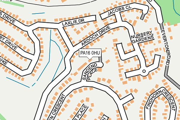 PA16 0HU map - OS OpenMap – Local (Ordnance Survey)