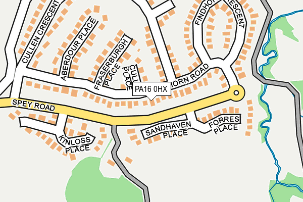 PA16 0HX map - OS OpenMap – Local (Ordnance Survey)