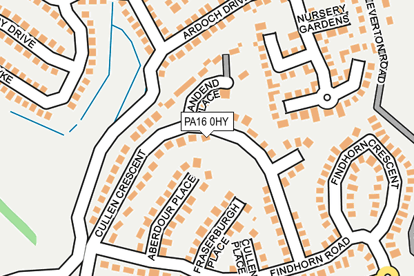 PA16 0HY map - OS OpenMap – Local (Ordnance Survey)