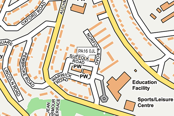 PA16 0JL map - OS OpenMap – Local (Ordnance Survey)