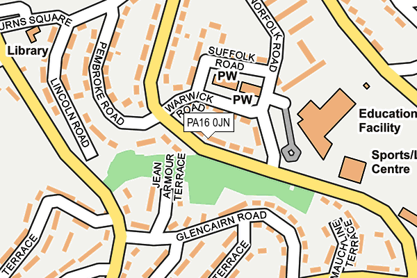 PA16 0JN map - OS OpenMap – Local (Ordnance Survey)
