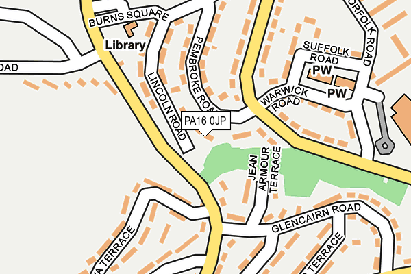 PA16 0JP map - OS OpenMap – Local (Ordnance Survey)