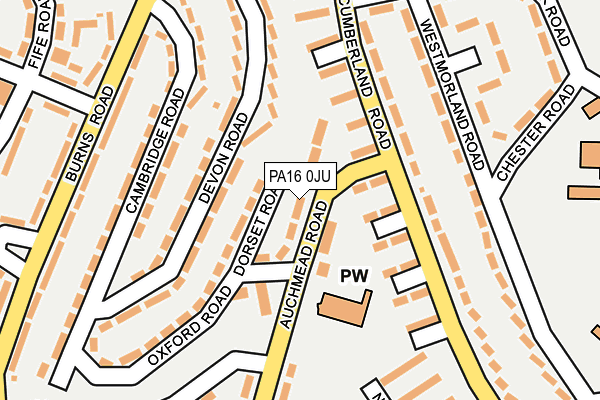 PA16 0JU map - OS OpenMap – Local (Ordnance Survey)