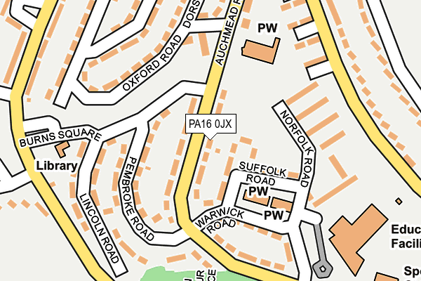 PA16 0JX map - OS OpenMap – Local (Ordnance Survey)