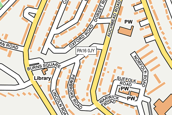 PA16 0JY map - OS OpenMap – Local (Ordnance Survey)
