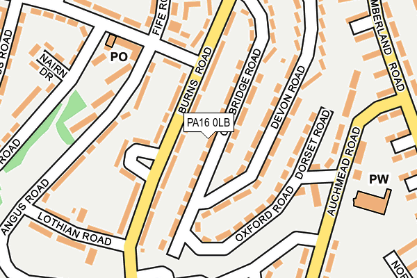 PA16 0LB map - OS OpenMap – Local (Ordnance Survey)