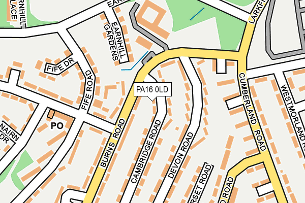 PA16 0LD map - OS OpenMap – Local (Ordnance Survey)