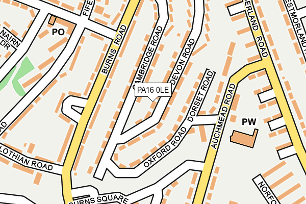 PA16 0LE map - OS OpenMap – Local (Ordnance Survey)
