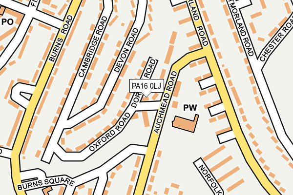 PA16 0LJ map - OS OpenMap – Local (Ordnance Survey)