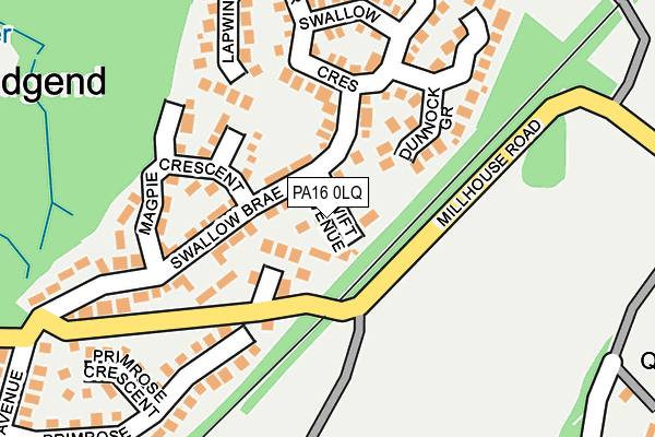 PA16 0LQ map - OS OpenMap – Local (Ordnance Survey)
