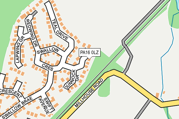 PA16 0LZ map - OS OpenMap – Local (Ordnance Survey)