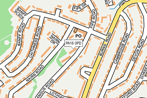 PA16 0PD map - OS OpenMap – Local (Ordnance Survey)