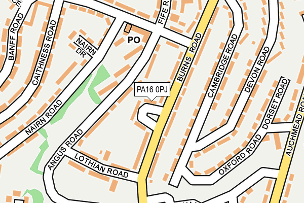PA16 0PJ map - OS OpenMap – Local (Ordnance Survey)