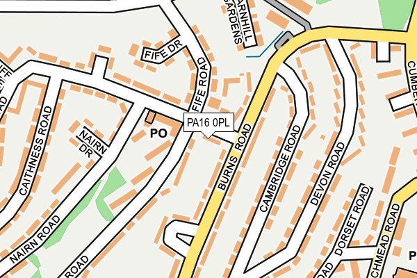 PA16 0PL map - OS OpenMap – Local (Ordnance Survey)