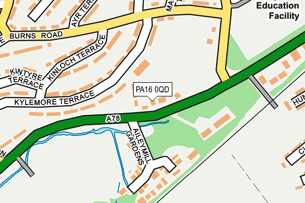 PA16 0QD map - OS OpenMap – Local (Ordnance Survey)