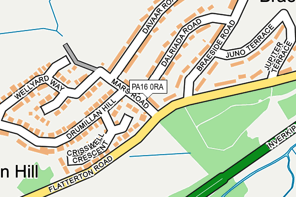 PA16 0RA map - OS OpenMap – Local (Ordnance Survey)