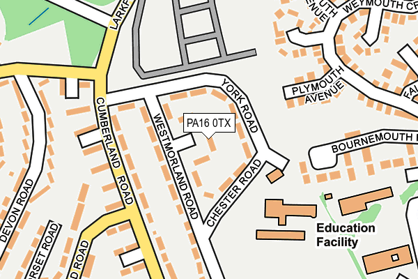 PA16 0TX map - OS OpenMap – Local (Ordnance Survey)