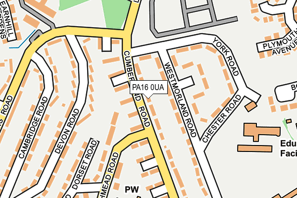 PA16 0UA map - OS OpenMap – Local (Ordnance Survey)