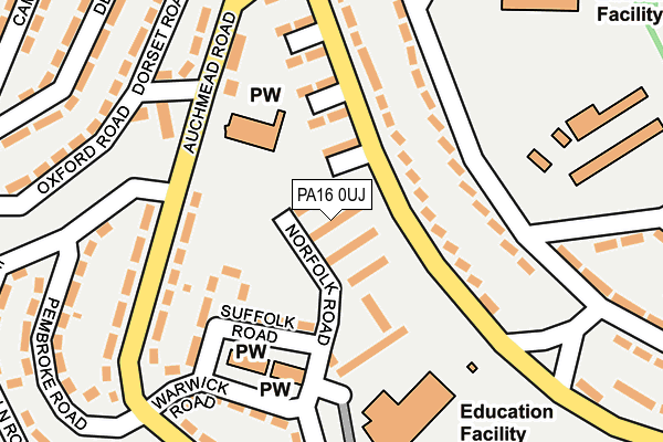 PA16 0UJ map - OS OpenMap – Local (Ordnance Survey)