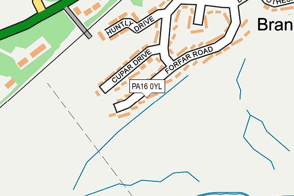PA16 0YL map - OS OpenMap – Local (Ordnance Survey)