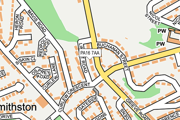 PA16 7AA map - OS OpenMap – Local (Ordnance Survey)