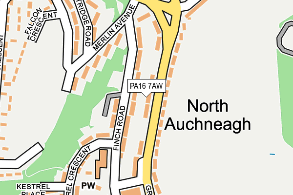 PA16 7AW map - OS OpenMap – Local (Ordnance Survey)