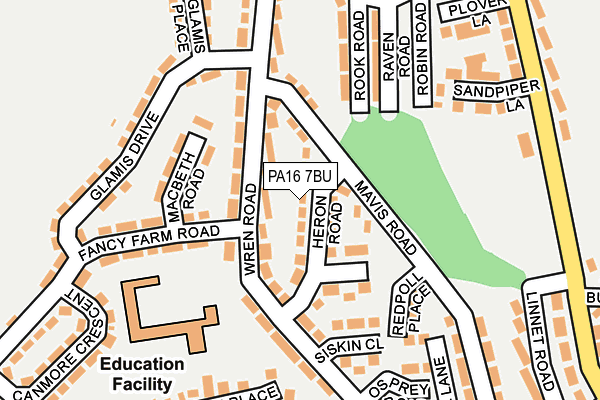 PA16 7BU map - OS OpenMap – Local (Ordnance Survey)