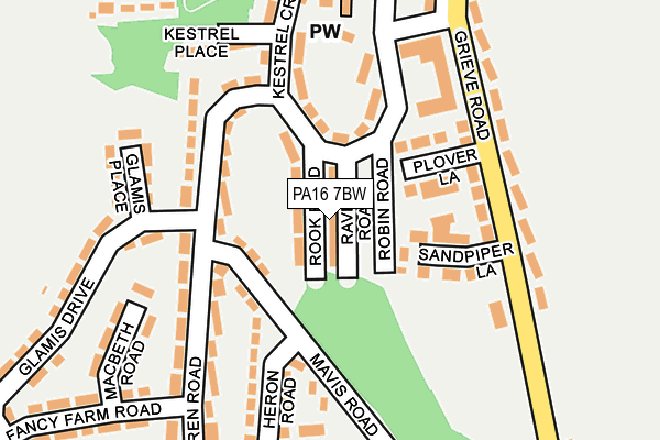 PA16 7BW map - OS OpenMap – Local (Ordnance Survey)