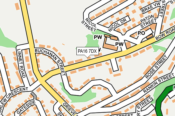 PA16 7DX map - OS OpenMap – Local (Ordnance Survey)