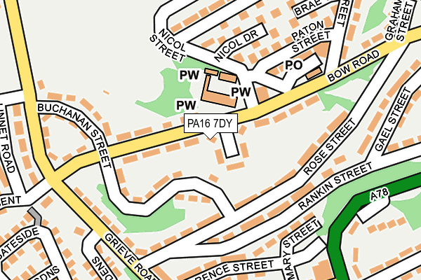 PA16 7DY map - OS OpenMap – Local (Ordnance Survey)