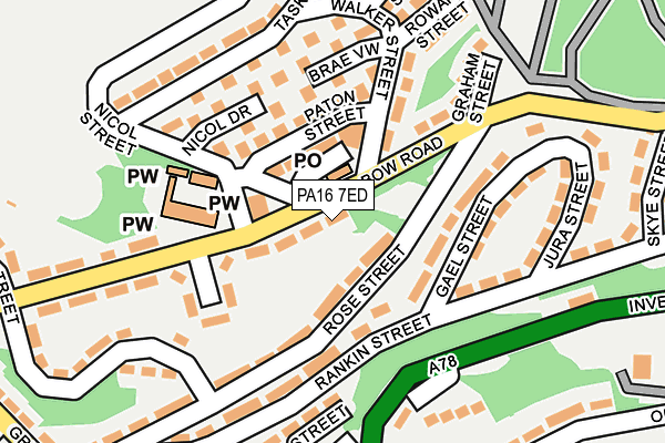 PA16 7ED map - OS OpenMap – Local (Ordnance Survey)