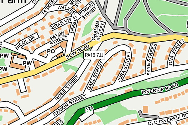 PA16 7JJ map - OS OpenMap – Local (Ordnance Survey)
