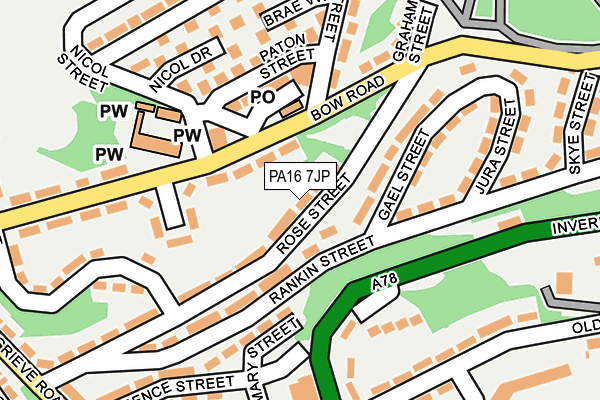 PA16 7JP map - OS OpenMap – Local (Ordnance Survey)