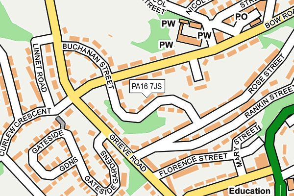 PA16 7JS map - OS OpenMap – Local (Ordnance Survey)