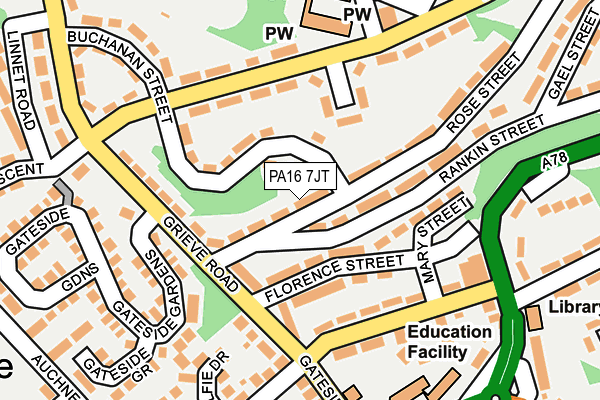 PA16 7JT map - OS OpenMap – Local (Ordnance Survey)