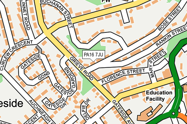 PA16 7JU map - OS OpenMap – Local (Ordnance Survey)
