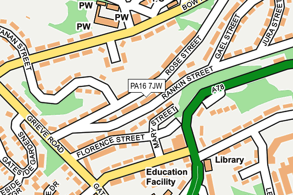 PA16 7JW map - OS OpenMap – Local (Ordnance Survey)