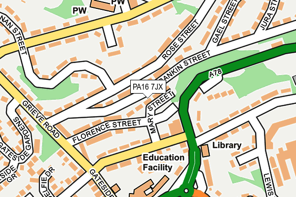 PA16 7JX map - OS OpenMap – Local (Ordnance Survey)