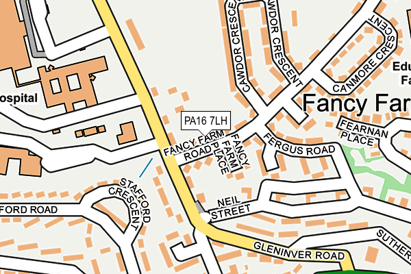 PA16 7LH map - OS OpenMap – Local (Ordnance Survey)