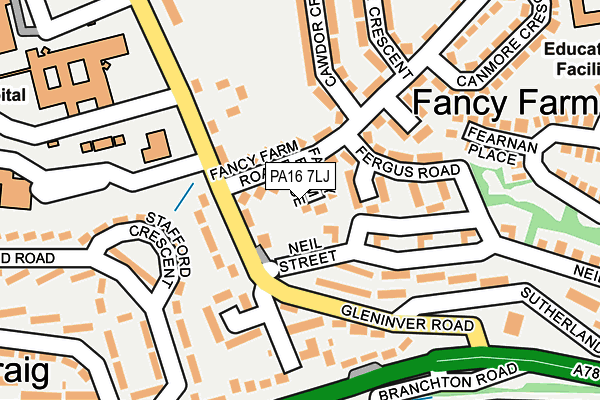 PA16 7LJ map - OS OpenMap – Local (Ordnance Survey)