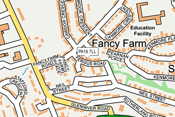 PA16 7LL map - OS OpenMap – Local (Ordnance Survey)