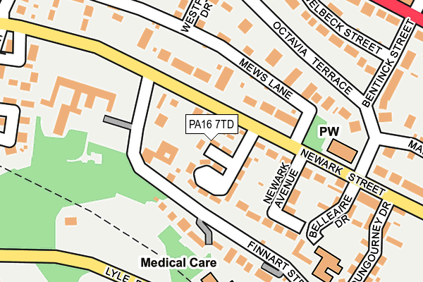 PA16 7TD map - OS OpenMap – Local (Ordnance Survey)