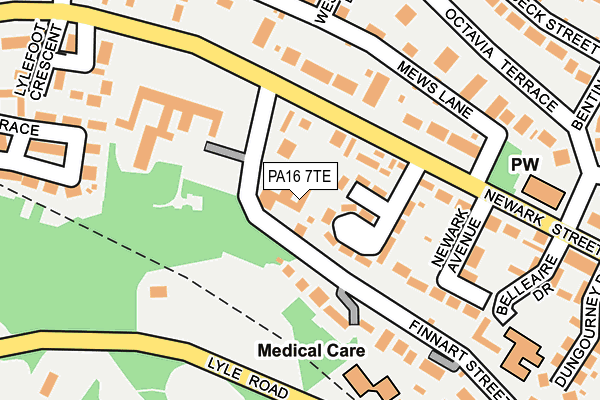 PA16 7TE map - OS OpenMap – Local (Ordnance Survey)