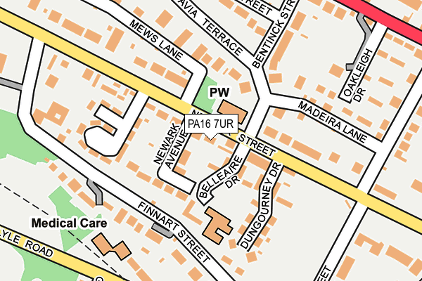 PA16 7UR map - OS OpenMap – Local (Ordnance Survey)