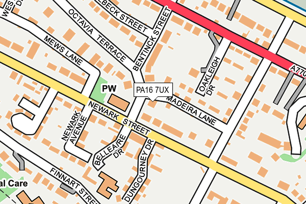 PA16 7UX map - OS OpenMap – Local (Ordnance Survey)